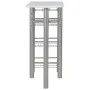 Mesa y taburetes de cocina y estantes de madera y acero blanco de vidaXL, muebles para cocinas y comedores - Ref: Foro24-2843...