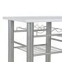 Mesa y taburetes de cocina y estantes de madera y acero blanco de vidaXL, muebles para cocinas y comedores - Ref: Foro24-2843...