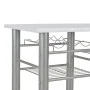 Mesa y taburetes de cocina y estantes de madera y acero blanco de vidaXL, muebles para cocinas y comedores - Ref: Foro24-2843...