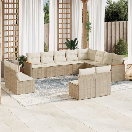 Set de sofás de jardín 12 pzas y cojines ratán sintético marrón de , Conjuntos de jardín - Ref: Foro24-3226471, Precio: 717,3...