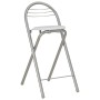 Mesa y taburetes de cocina y estantes de madera y acero blanco de vidaXL, muebles para cocinas y comedores - Ref: Foro24-2843...