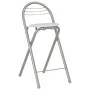Mesa y taburetes de cocina y estantes de madera y acero blanco de vidaXL, muebles para cocinas y comedores - Ref: Foro24-2843...