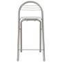 Mesa y taburetes de cocina y estantes de madera y acero blanco de vidaXL, muebles para cocinas y comedores - Ref: Foro24-2843...