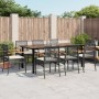 Set de comedor de jardín 9 pzas y cojines ratán sintético negro en Conjuntos de jardín | Comprar online en Foru.es