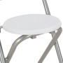Mesa y taburetes de cocina y estantes de madera y acero blanco de vidaXL, muebles para cocinas y comedores - Ref: Foro24-2843...
