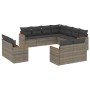 Set de sofás de jardín 11 pzas y cojines ratán sintético gris de , Conjuntos de jardín - Ref: Foro24-3226501, Precio: 656,84 ...