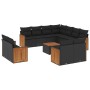Set de sofás de jardín 12 piezas cojines ratán sintético negro de , Conjuntos de jardín - Ref: Foro24-3226503, Precio: 837,43...