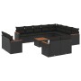 Set de sofás de jardín y cojines 13 pzas ratán sintético negro de , Conjuntos de jardín - Ref: Foro24-3226517, Precio: 893,09...