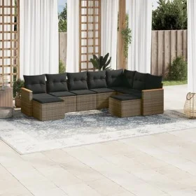 Set de muebles de jardín 9 pzas y cojines ratán sintético gris de , Conjuntos de jardín - Ref: Foro24-3226543, Precio: 496,63...