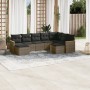 Set de muebles de jardín 9 pzas y cojines ratán sintético gris de , Conjuntos de jardín - Ref: Foro24-3226543, Precio: 495,35...
