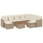 Juego de sofás jardín con cojines beige 10 pzas ratán sintético de , Conjuntos de jardín - Ref: Foro24-3226548, Precio: 581,6...