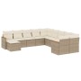 Set de sofás de jardín 11pzas con cojines ratán sintético beige de , Conjuntos de jardín - Ref: Foro24-3226569, Precio: 668,2...