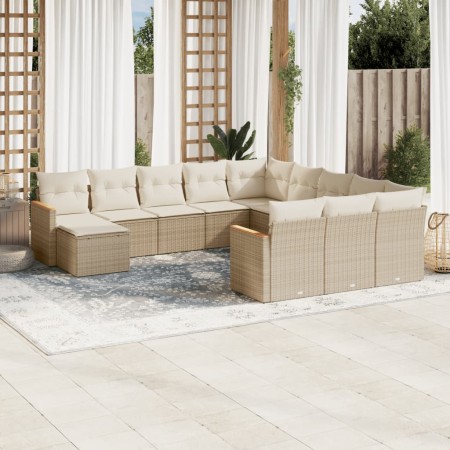 Set de sofás de jardín 12 pzas y cojines ratán sintético marrón de , Conjuntos de jardín - Ref: Foro24-3226583, Precio: 715,3...