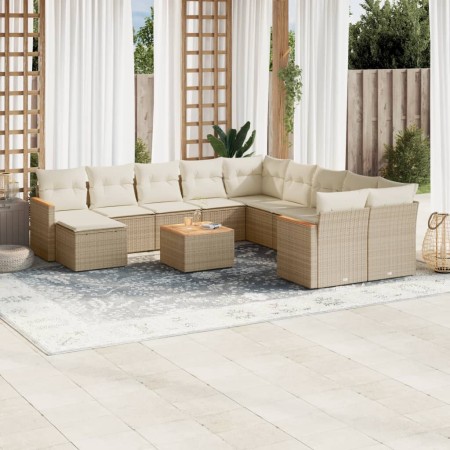 Set de sofás de jardín 12 pzas y cojines ratán sintético marrón de , Conjuntos de jardín - Ref: Foro24-3226576, Precio: 712,7...