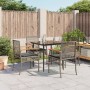 Set comedor de jardín 5 piezas con cojines ratán sintético gris en Conjuntos de jardín | Comprar online en Foru.es