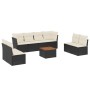 Set de sofás de jardín 8 piezas y cojines ratán sintético negro de , Conjuntos de jardín - Ref: Foro24-3255909, Precio: 486,2...