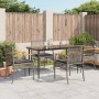 Set comedor de jardín 5 piezas con cojines ratán sintético gris en Conjuntos de jardín | Comprar online en Foru.es