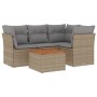 Juego de sofás jardín con cojines beige mezcla 5 pzas ratán PE de , Conjuntos de jardín - Ref: Foro24-3255954, Precio: 338,67...