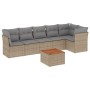 Juego de sofás jardín con cojines beige mezcla 7 pzas ratán PE de , Conjuntos de jardín - Ref: Foro24-3255982, Precio: 435,04...