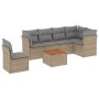 Juego de sofás jardín con cojines beige mezcla 7 pzas ratán PE de , Conjuntos de jardín - Ref: Foro24-3255996, Precio: 435,04...