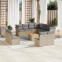 Juego de sofás jardín con cojines beige mezcla 12 pzas ratán PE de , Conjuntos de jardín - Ref: Foro24-3256038, Precio: 749,9...