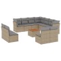 Juego de sofás jardín con cojines beige mezcla 12 pzas ratán PE de , Conjuntos de jardín - Ref: Foro24-3256038, Precio: 749,9...