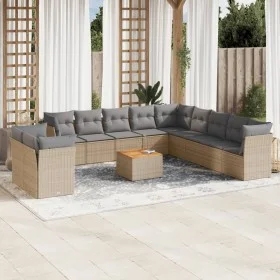 Juego de sofás jardín con cojines beige mezcla 12 pzas ratán PE de , Conjuntos de jardín - Ref: Foro24-3256059, Precio: 818,7...