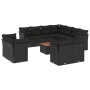 Set de sofás de jardín 12 piezas cojines ratán sintético negro de , Conjuntos de jardín - Ref: Foro24-3256272, Precio: 880,32...