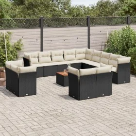 Set sofás de jardín 14 pzas con cojines ratán sintético negro de , Conjuntos de jardín - Ref: Foro24-3256287, Precio: 885,50 ...