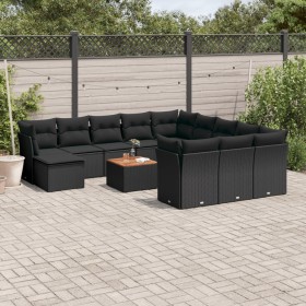 Set de sofás de jardín y cojines 13 pzas ratán sintético negro de , Conjuntos de jardín - Ref: Foro24-3256314, Precio: 836,50...