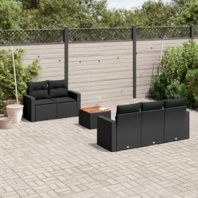 Set de sofás de jardín 6 piezas y cojines ratán sintético negro de , Conjuntos de jardín - Ref: Foro24-3256335, Precio: 455,4...