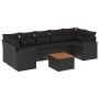 Set de sofás de jardín 8 piezas y cojines ratán sintético negro de , Conjuntos de jardín - Ref: Foro24-3256363, Precio: 523,8...