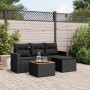 Set de muebles de jardín 5 pzas y cojines ratán sintético negro de , Conjuntos de jardín - Ref: Foro24-3256419, Precio: 326,2...
