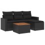 Set de muebles de jardín 5 pzas y cojines ratán sintético negro de , Conjuntos de jardín - Ref: Foro24-3256419, Precio: 326,2...