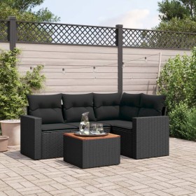 Set de muebles de jardín 5 pzas y cojines ratán sintético negro de , Conjuntos de jardín - Ref: Foro24-3256433, Precio: 361,6...
