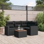 Set de muebles de jardín 5 pzas y cojines ratán sintético negro de , Conjuntos de jardín - Ref: Foro24-3256433, Precio: 361,6...