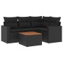 Set de muebles de jardín 5 pzas y cojines ratán sintético negro de , Conjuntos de jardín - Ref: Foro24-3256433, Precio: 361,6...