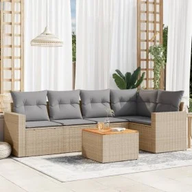 Juego de sofás jardín con cojines beige mezcla 6 pzas ratán PE de , Conjuntos de jardín - Ref: Foro24-3256444, Precio: 436,87...