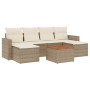 Set sofás de jardín 7 piezas y cojines ratán sintético beige de , Conjuntos de jardín - Ref: Foro24-3256576, Precio: 486,31 €...