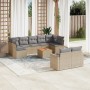 Juego de sofás jardín con cojines beige 10 pzas ratán sintético de , Conjuntos de jardín - Ref: Foro24-3256605, Precio: 671,2...