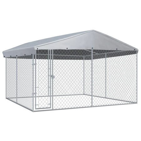 Perrera de exterior con techo 382x382x225 cm de vidaXL, Casetas y cercados para perros - Ref: Foro24-145029, Precio: 484,11 €...