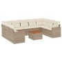 Juego de sofás jardín con cojines beige 10 pzas ratán sintético de , Conjuntos de jardín - Ref: Foro24-3256597, Precio: 723,1...
