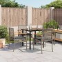 Set comedor de jardín 5 piezas con cojines ratán sintético gris en Conjuntos de jardín | Comprar online en Foru.es