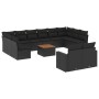 Set de sofás de jardín y cojines 13 pzas ratán sintético negro de , Conjuntos de jardín - Ref: Foro24-3256685, Precio: 849,47...