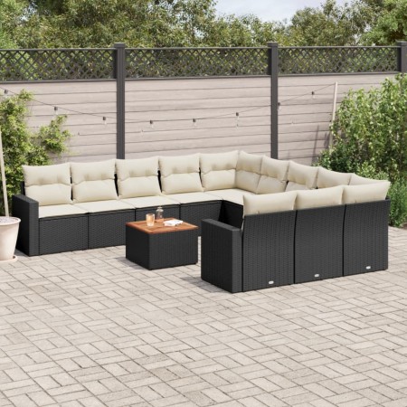 Set de sofás de jardín 12 piezas cojines ratán sintético negro de , Conjuntos de jardín - Ref: Foro24-3256679, Precio: 745,59...