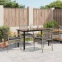 Set comedor de jardín 5 piezas con cojines ratán sintético gris en Conjuntos de jardín | Comprar online en Foru.es