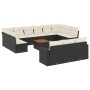 Set sofás de jardín 14 pzas con cojines ratán sintético negro de , Conjuntos de jardín - Ref: Foro24-3256693, Precio: 822,97 ...