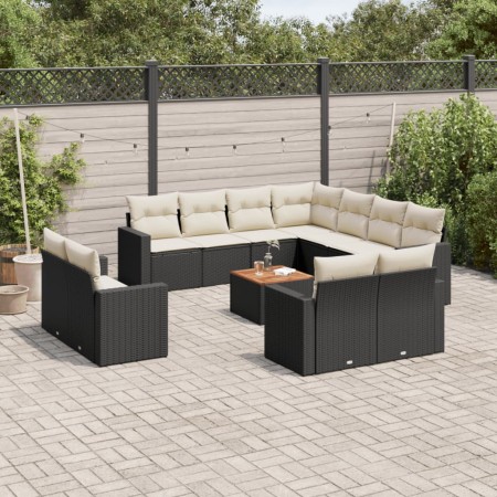 Set de sofás de jardín y cojines 13 pzas ratán sintético negro de , Conjuntos de jardín - Ref: Foro24-3256721, Precio: 870,49...
