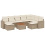 Juego de sofás jardín con cojines beige 10 pzas ratán sintético de , Conjuntos de jardín - Ref: Foro24-3256737, Precio: 691,6...