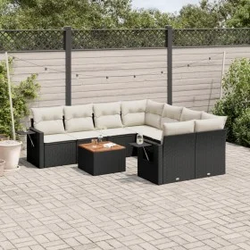 Set de sofás de jardín 8 piezas y cojines ratán sintético negro de , Conjuntos de jardín - Ref: Foro24-3256819, Precio: 536,8...